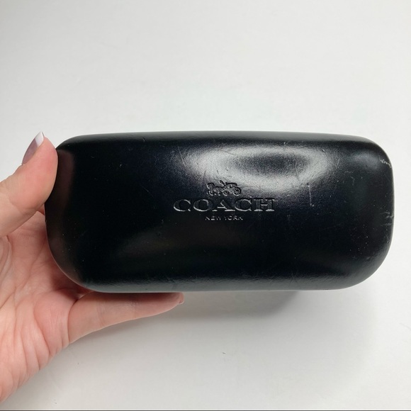 COACH Black Embossed Large Hard Shell Sunglasses Travel Case - Picture 2 of 16